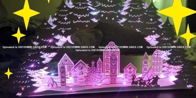 Christmas Village Lamp FREE Cut Vector CDR