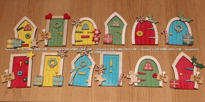 Free Set laser cut christmas doors for decoration