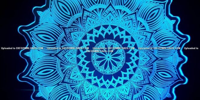 Mandala LED Free vector acrylic lamp laser engrave