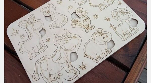 Animals puzzle for kids laser cutting and engraving