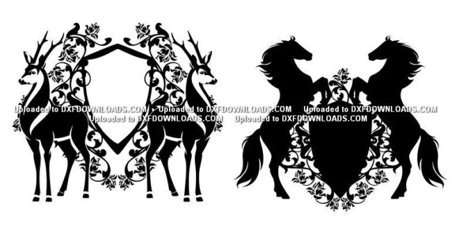 horses shields vector free