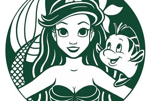 flounder and little mermaid ariel sticker CDR DXF Vectors