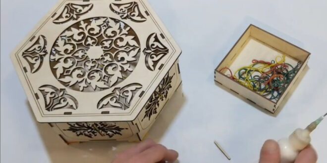 hexagon box mdf project to laser cut CDR DXf File