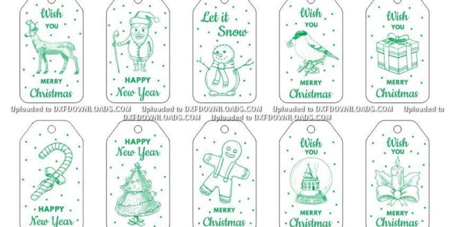 Tags Christmas pack CDR Corel Free Vectors