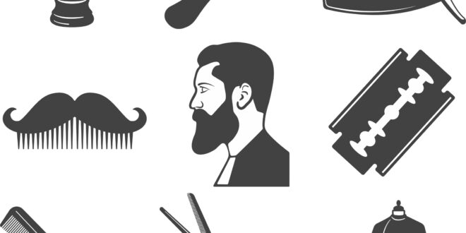 Free vector barber elements set SVG