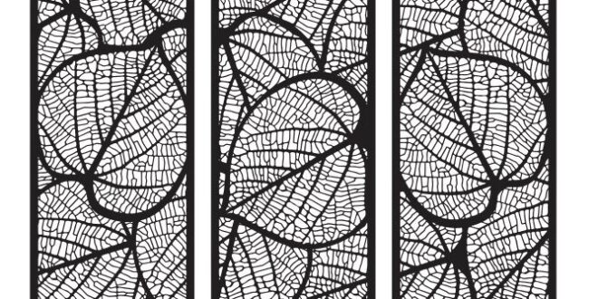 Set 3 frames of dry leaves Vector to Cut CDR DXF