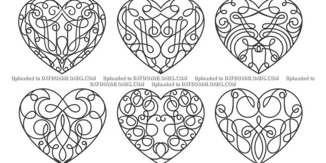 Valentine hearts stencil set SVG Free