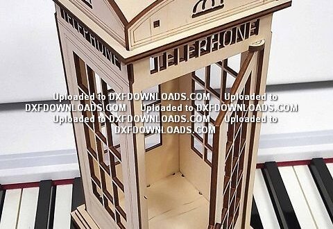 Free laser cut drawing English Telephone Booth