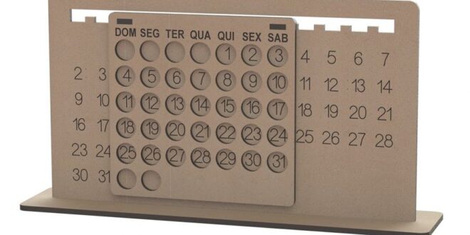 Perpetual calendar for Laser Cut MDF