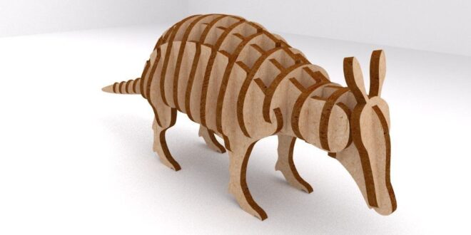 Armadillo animal 3d cnc laser cut