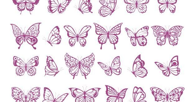 Butterflies bundle svg and dxf stencil