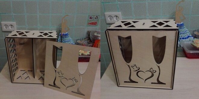 Gift box for two glasses for a wedding