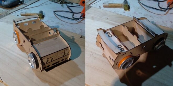 Car soda can box for Laser cnc cut wood