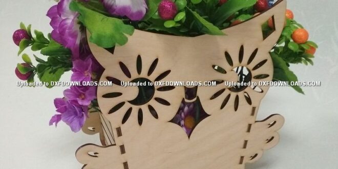 Free Owl cut flower box for laser cutting