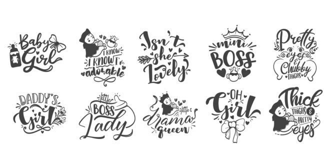 Baby girl print SVG Vectors Set Download