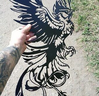 Phoenix bird free dxf silhouette cut