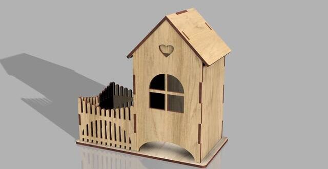 3mm plywood tea house CDR DXF Files