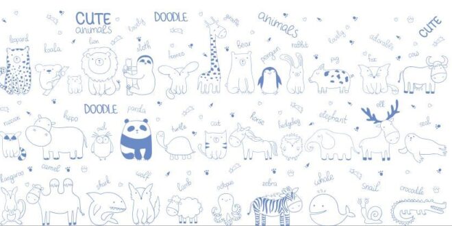 Free Lovely Cute animals SVG doodle dump