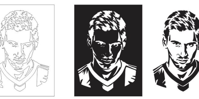 Lionel Messi Silhouette CDR DXF Vectors