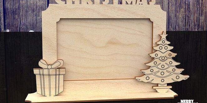 Free photo frame merry christmas for laser cut
