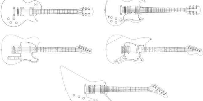 Guitar Free vectors DXF SVG