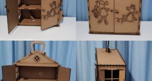 Free CNC File Dollhouse with carrying handle
