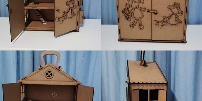 Free CNC File Dollhouse with carrying handle