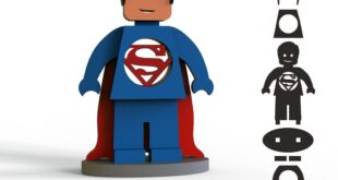 Superman figurine wooden cut file