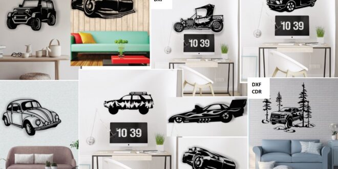 Package silhouette Cars vectors to cut CDR DXF