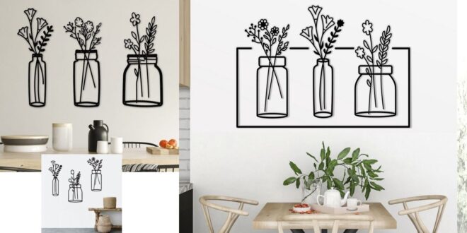 Flowers wall art drawings to cut