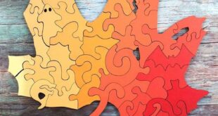 Free Vector Halloween jigsaw puzzle in the shape of a leaf