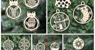 Pack SVG new year tags christmas tree decoration CDR DXF