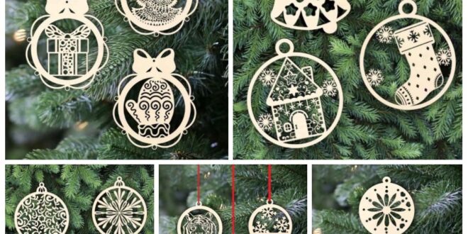 Pack SVG new year tags christmas tree decoration CDR DXF