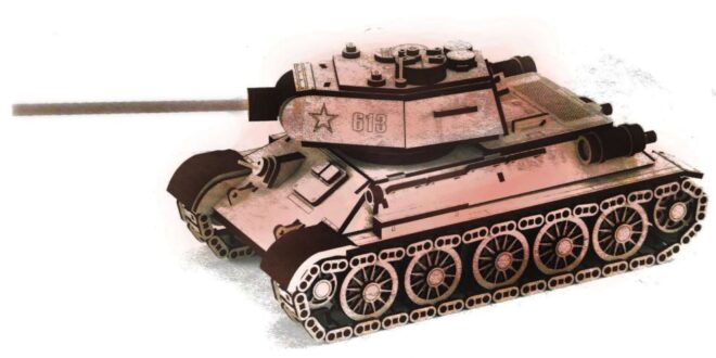 Free Wooden War tank The legendary T34-85 CDR + PDF Cut File