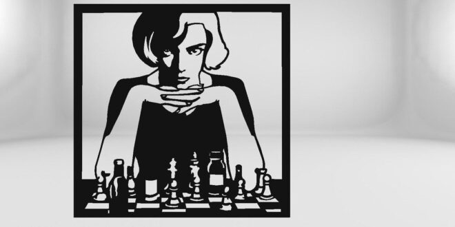 The Queens Gambit Free DXF Silhouette Wall Frame