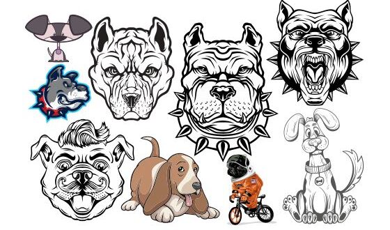 Pack SVG Designs Dogs Vectors