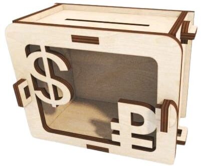 Piggy bank box free design to laser cut