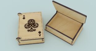 Box for playing cards 4mm wood dxf cdr for laser cut