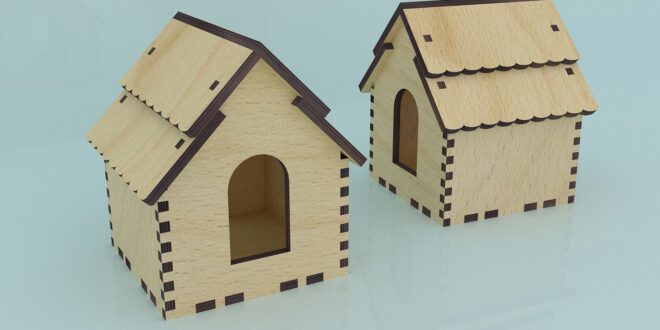 decorative small house for laser cutting 4mm plywood