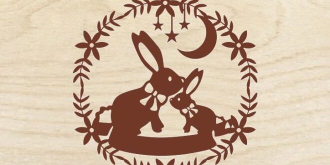 Free easter silhouette cut rabbit