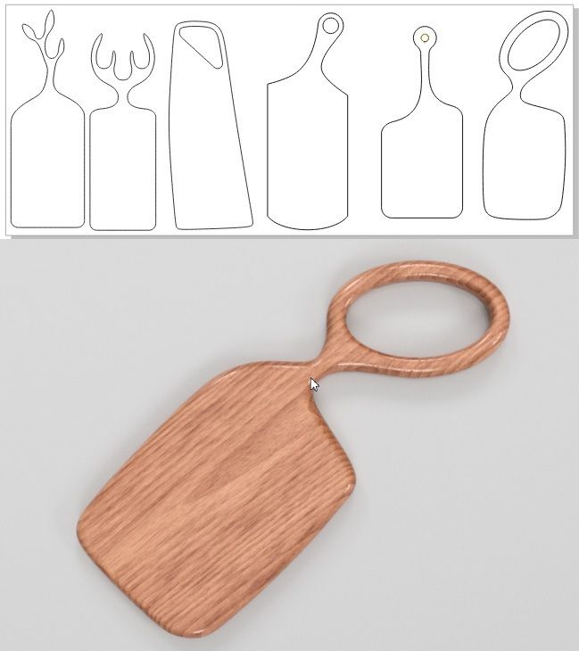 Kitchen Cutting Board Set Vector Template for Cnc Cutting File Silhouette  for Laser Machine Woodworking Plans Cdr, Dxf, Svg Instant Download 