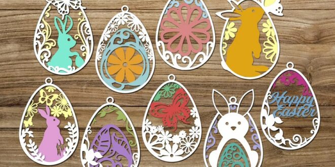 Set of Multi Layer Easter Tags CDR DWG DXF SVG
