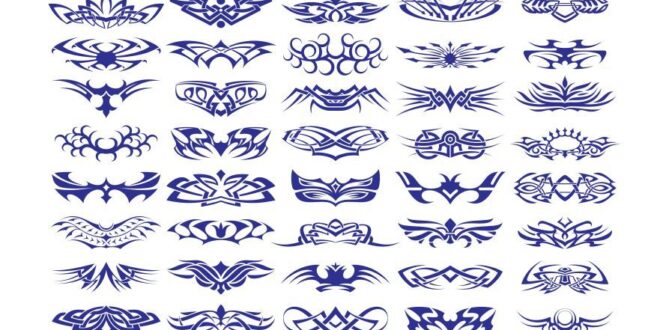 Free tatoo tribal set Vectors SVG DXF CDR