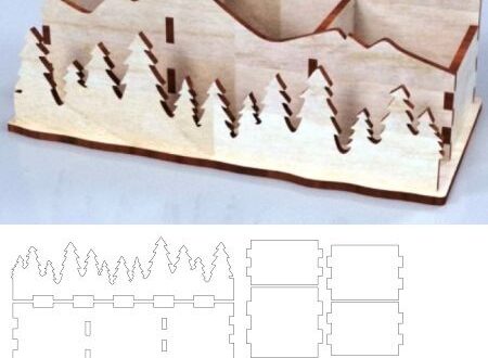 Free office forest pen holder to laser cut