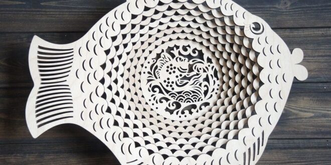 Free wood cut file multi layer fish dish