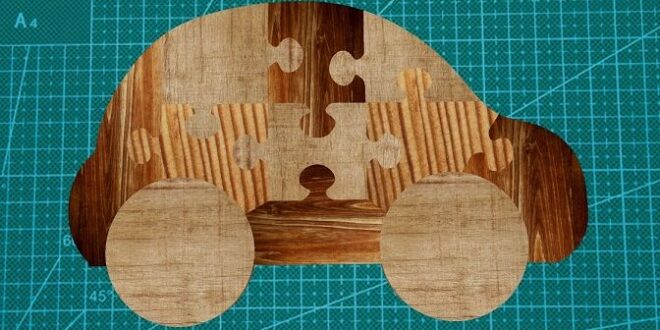 car puzzle for laser cut for wood cutting