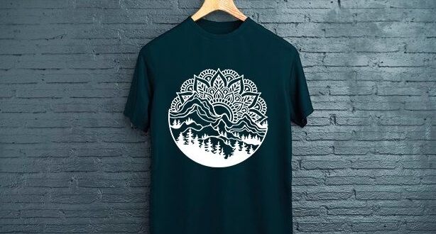 Free mountains floral mandala print