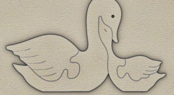 2D vectors Ducks puzzle for laser cut and engraving