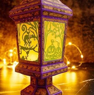 Free papercraft halloween lamp