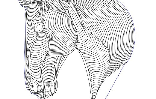 3D illusion Horse head lines